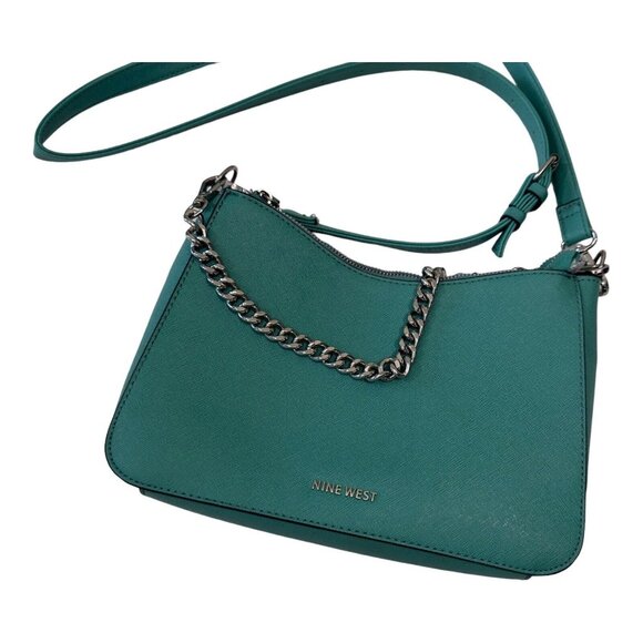 Nine West Women Water Green Double Zip Crossbody Bag-Casual -Colorful - Picture 2 of 10